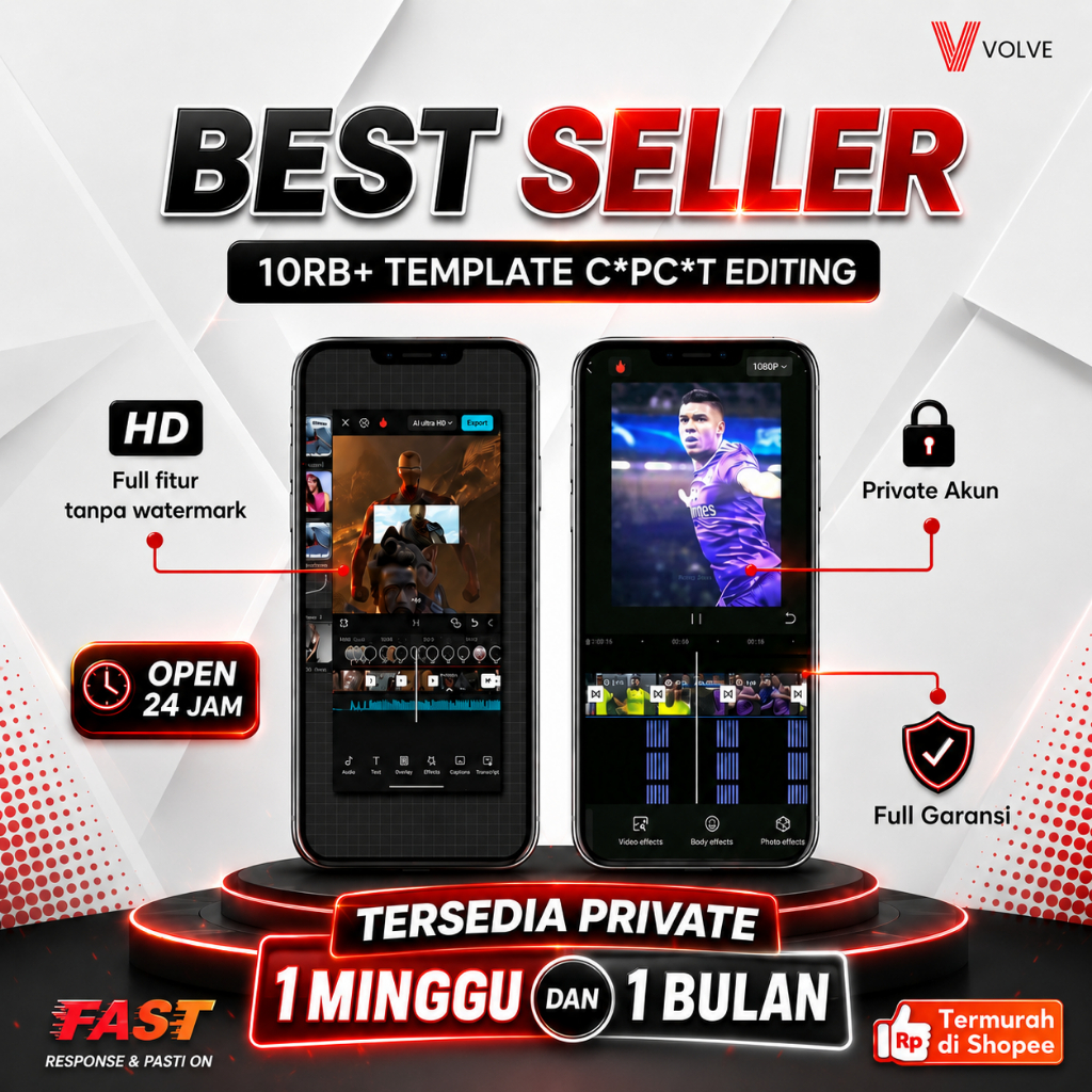 TEMPLATE UNTUK CAPCUT FULL FITUR PREMIUM DAN PRO | 1 BULAN
