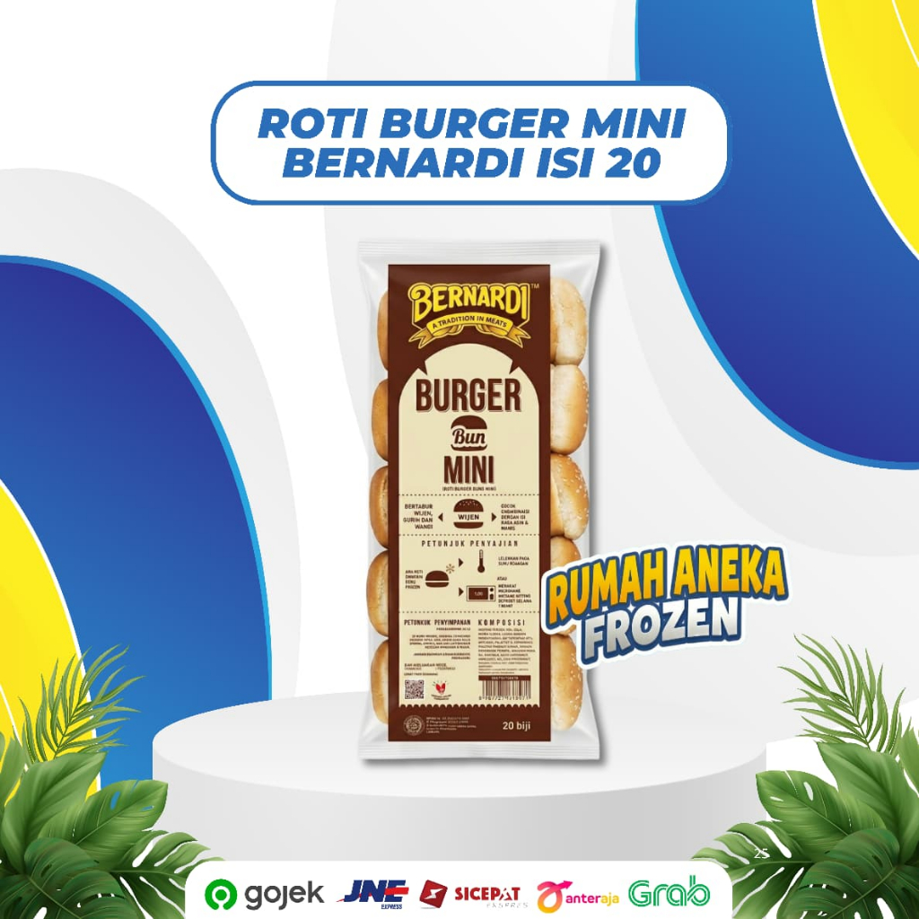 Bernardi Roti Burger Mini Isi 20 / Bernardi Mini Buns Burger isi 20