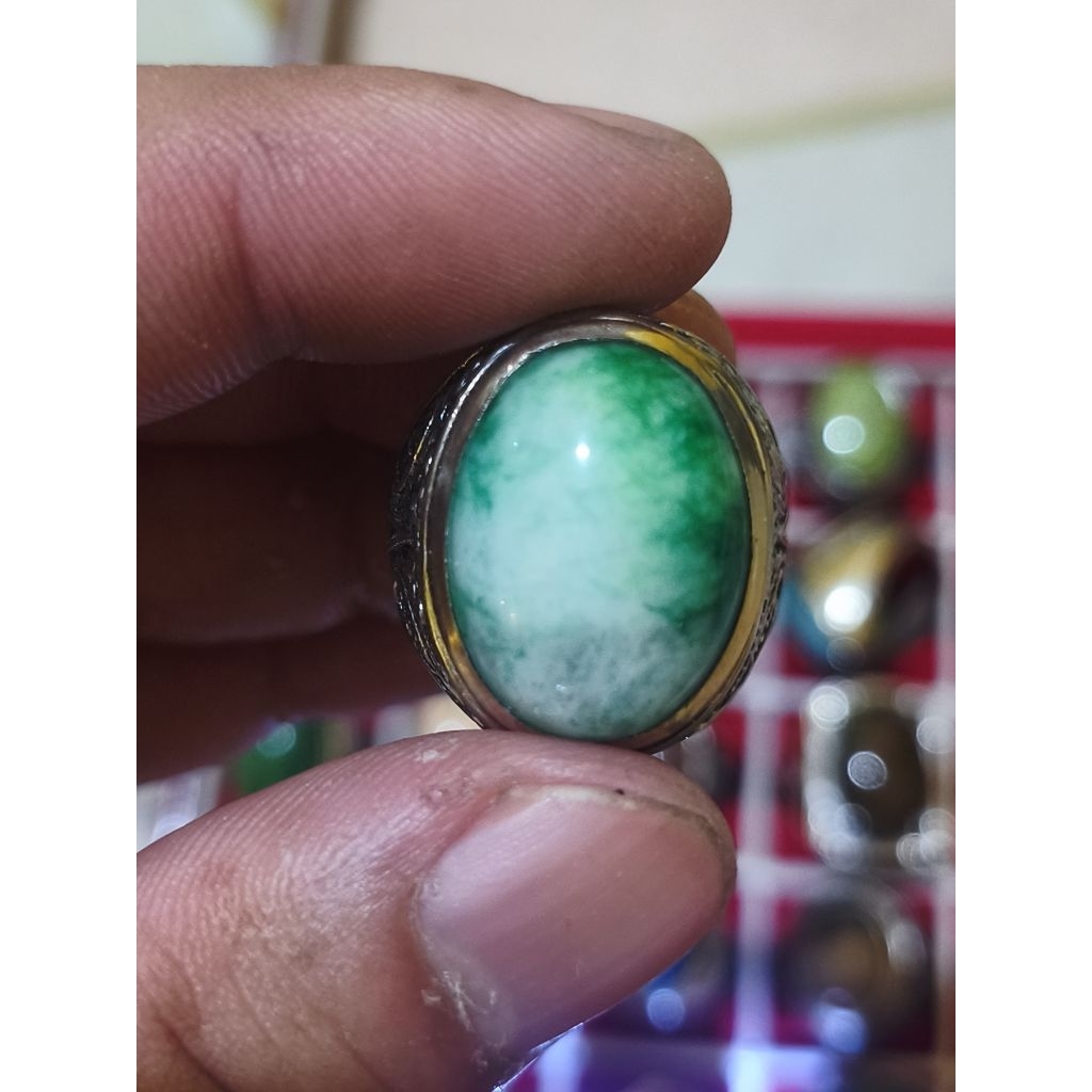 Cincin Batu Akik Giok Garut
