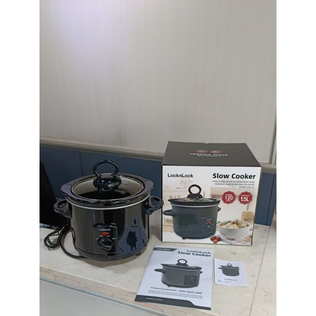 EJP136BLK Lock and Lock Slow Cooker Black 1.5L