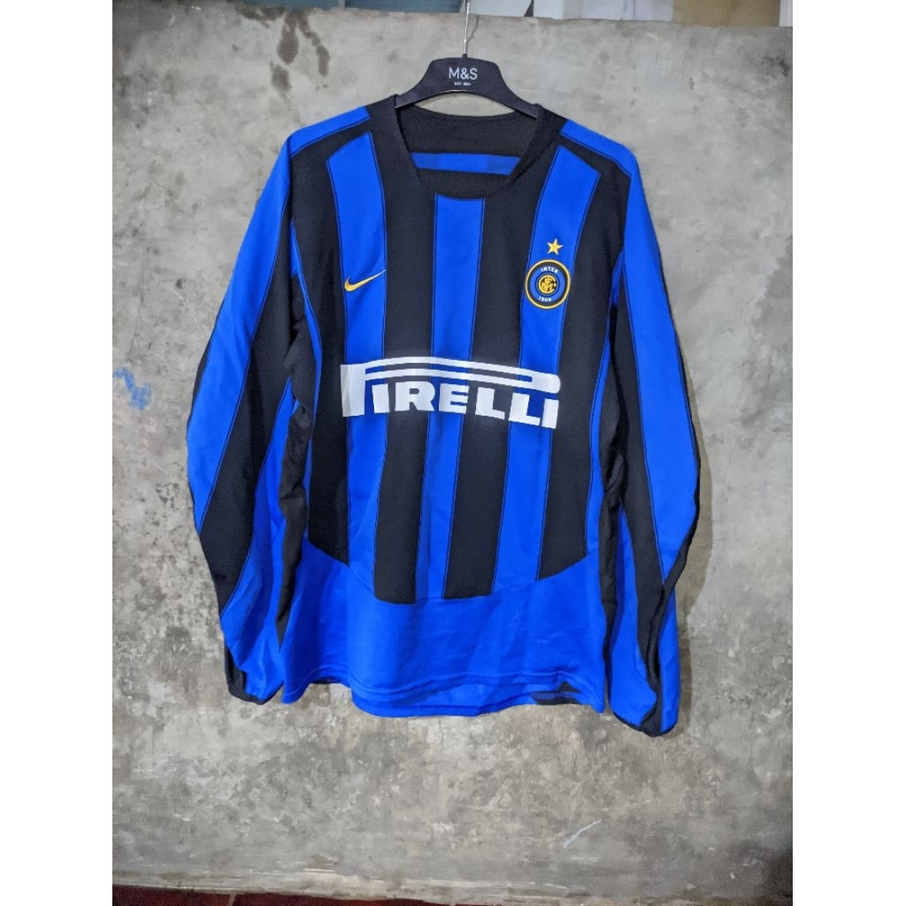Jersey original inter Milan home 2003-2004 long Sleeve retro vintage serie a nameset Alvaro recoba#2