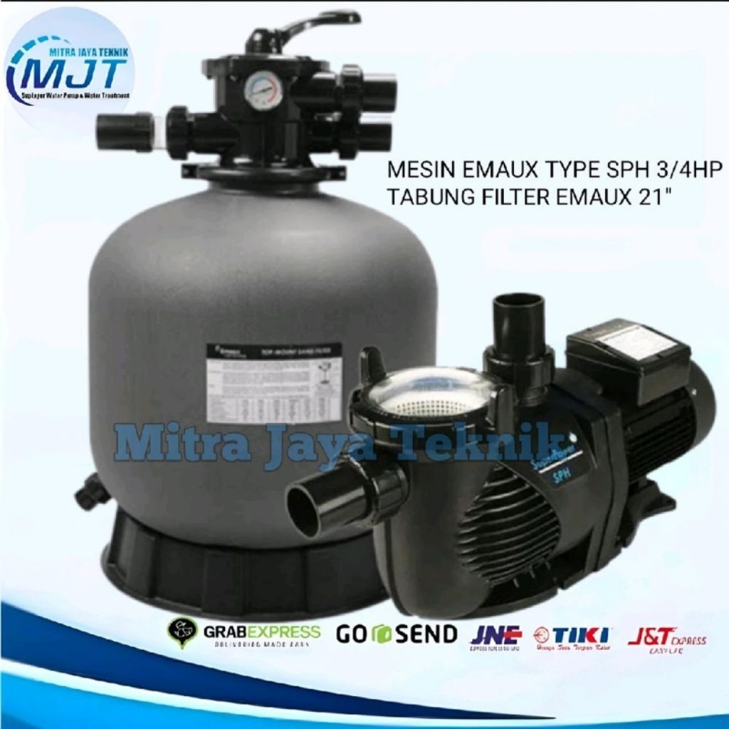 Mesin Pompa Kolam Renang Emaux 3/4hp SPH075 + Sand filter Emaux 21" pompa air kolam Renang