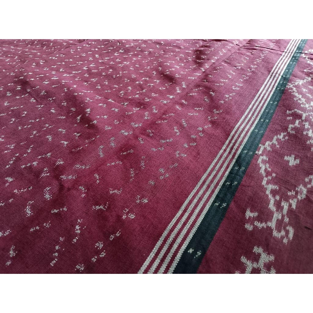 Kain Tenun Ikat Blangket Halus PREMIUM FULL MOTIF warna merah maroon