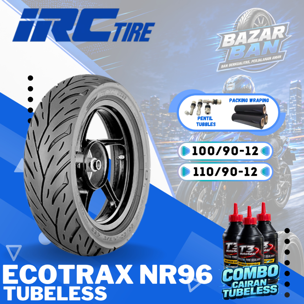 (PRODUKSI TERBARU) BAN IRC ECOTRAX NR96 TUBELESS ( 100/90-12 / 110/90-12 ) / BAN IRC ECOTRAX TUBLES 