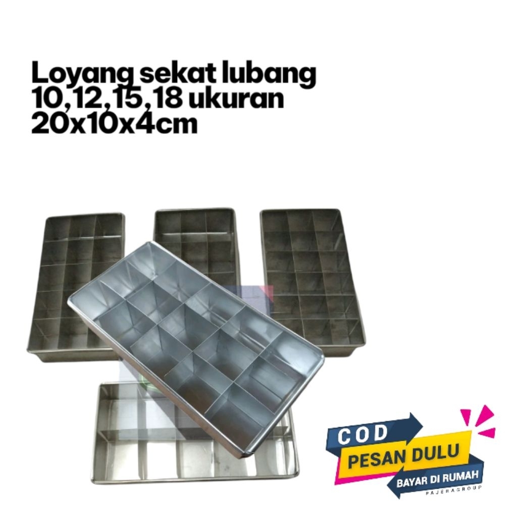 loyang brownies sekat 10,12,15,18 anti karat