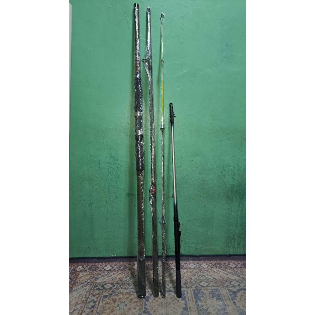 Joran surecatch steel 360cm dan shimano holiday 3-300