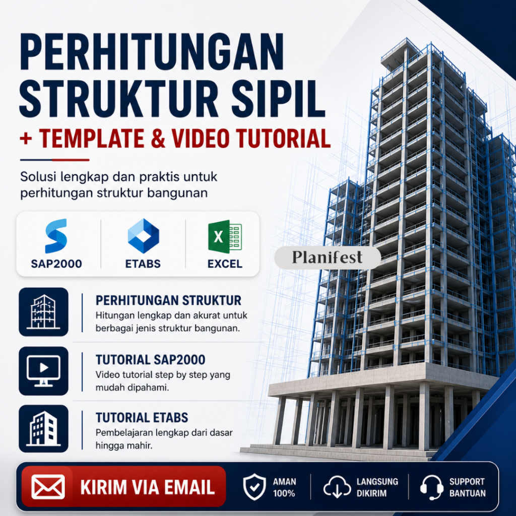 Perhitungan Struktur Sipil Lengkap + Tutorial SAP2000 & ETABS | Analisis Beton Baja & Kombinasi