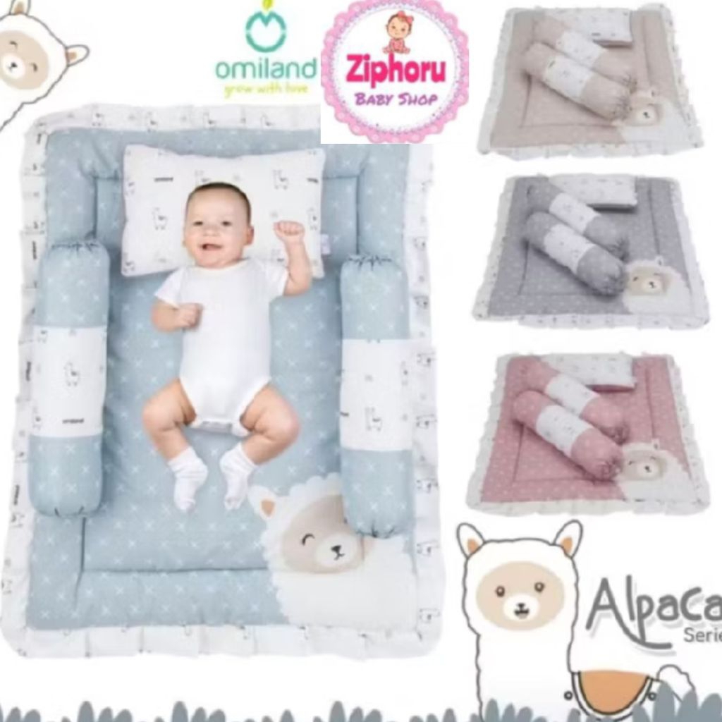 OMILAND Matras Alas Tidur dan Bantal Guling Set Alpaca Series