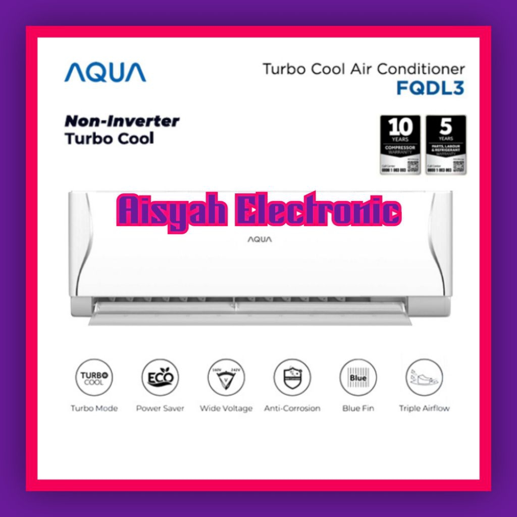 AC AQUA 3/4 PK KCR-07FQDL3 GARANSI 10 TAHUN