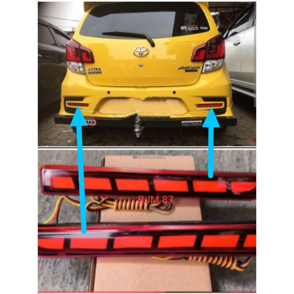 Lampu Reflektor Lampu Bumper Bemper Belakang Blk Mata Kucing Mobil New Agya New Ayla Micka Merah