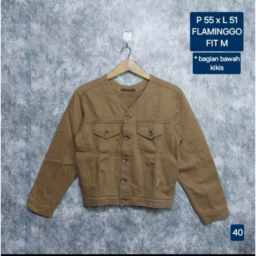 jaket jeans preloved coklat