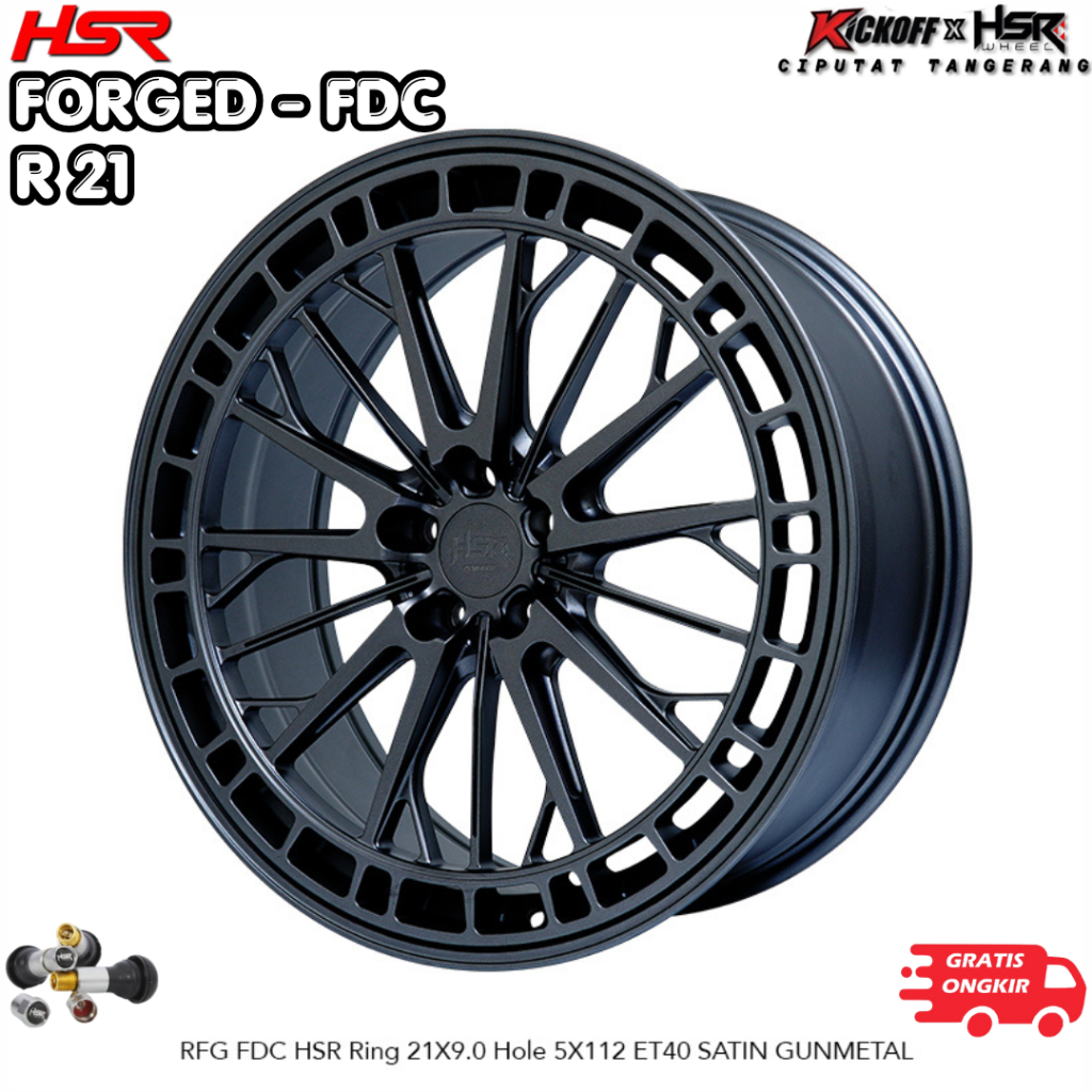 Velg HSR Forged RFG FDC ring 21 adalah velg mobil premium buatan Indonesia dari HSR Wheel