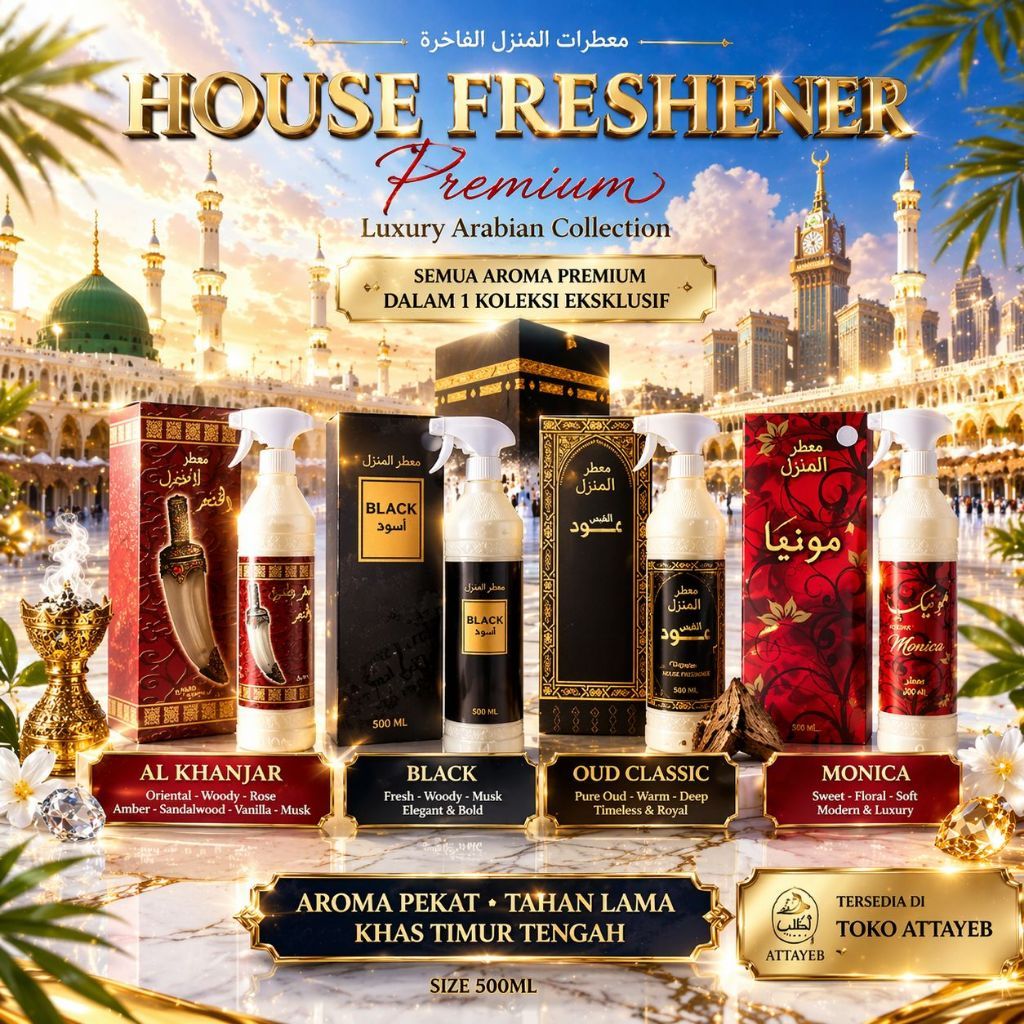 Banafa Oud Pengharum Ruangan Al Khanjar Aroma Dupa Arab BLACK Oud , Sabaya Original 500ml Spray