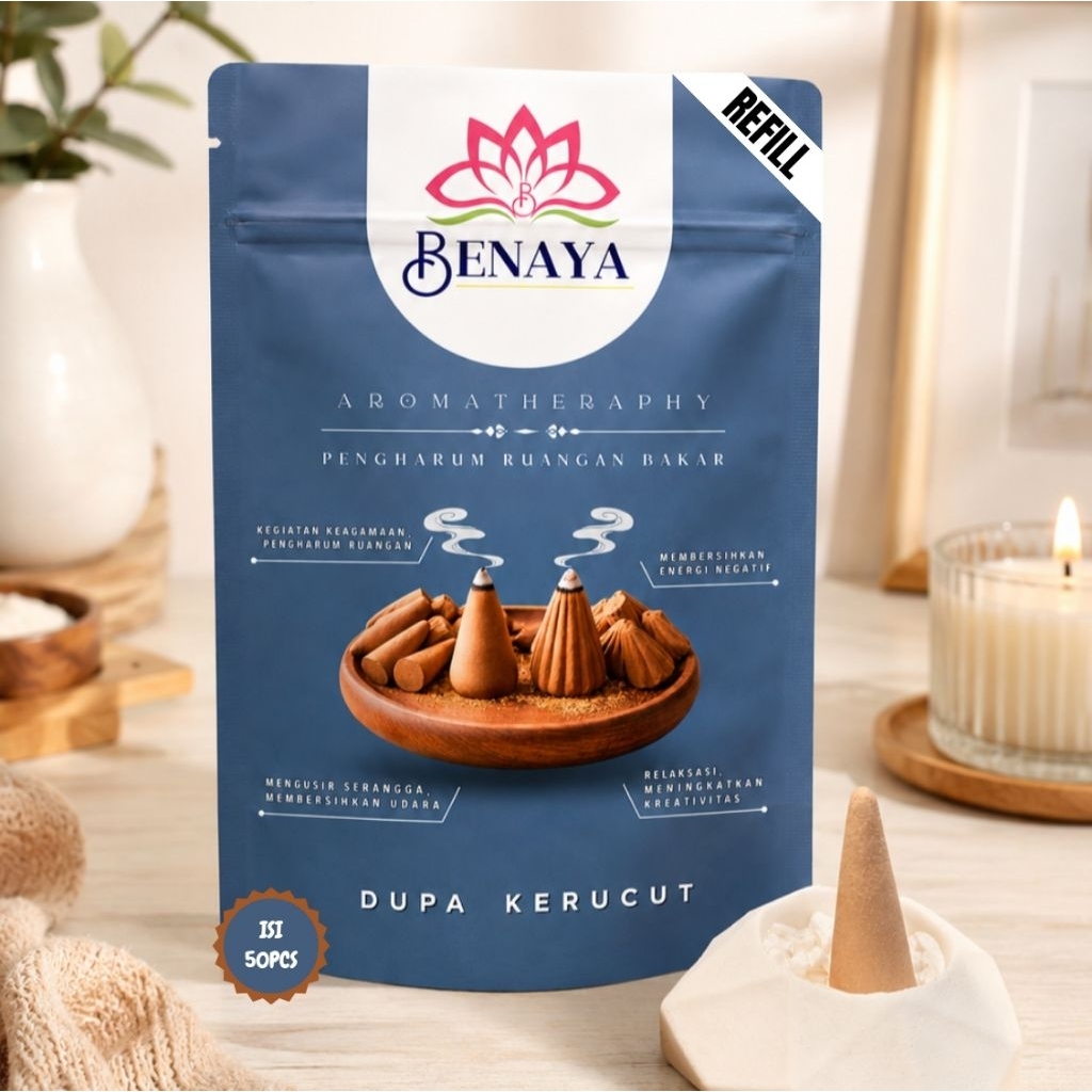 BENAYA Refill DUPA KERUCUT BAKAR Aromaterapi Bakar Pengharum Ruangan Bakar Aroma Relaksasi