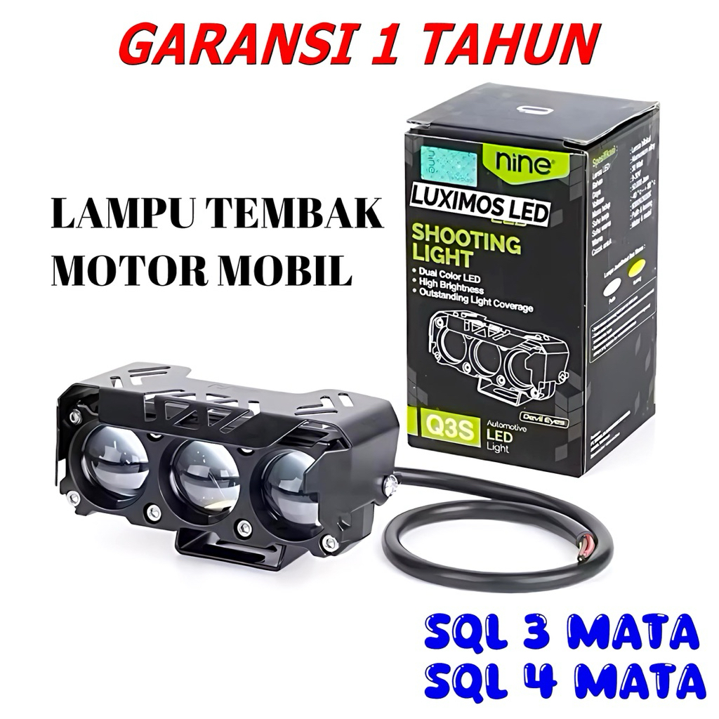 [COD]LUMINOS 30 WATT 12-30V 3mata LAMPU TEMBAK 3 MATA Lampu Led Laser D2 LUMINOS NINE