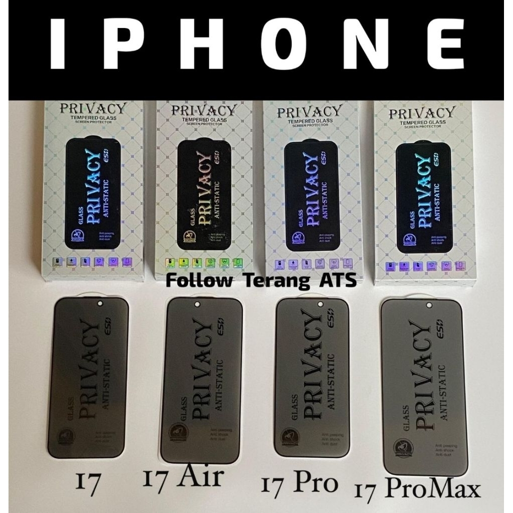 Kaca Spy ( ATS 1688 ) Tempered Glass Privacy Tipe Handphone Iphone X / XS MAX / XR / 4 / 5 / 6 / 7 /