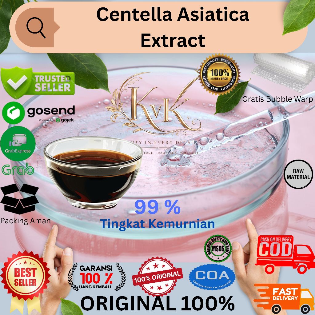 Centella Asiatica Extract Liquid Cica 99% - Ekstrak Pegagan INCI Centella Asiatica Extract Cosmetic 