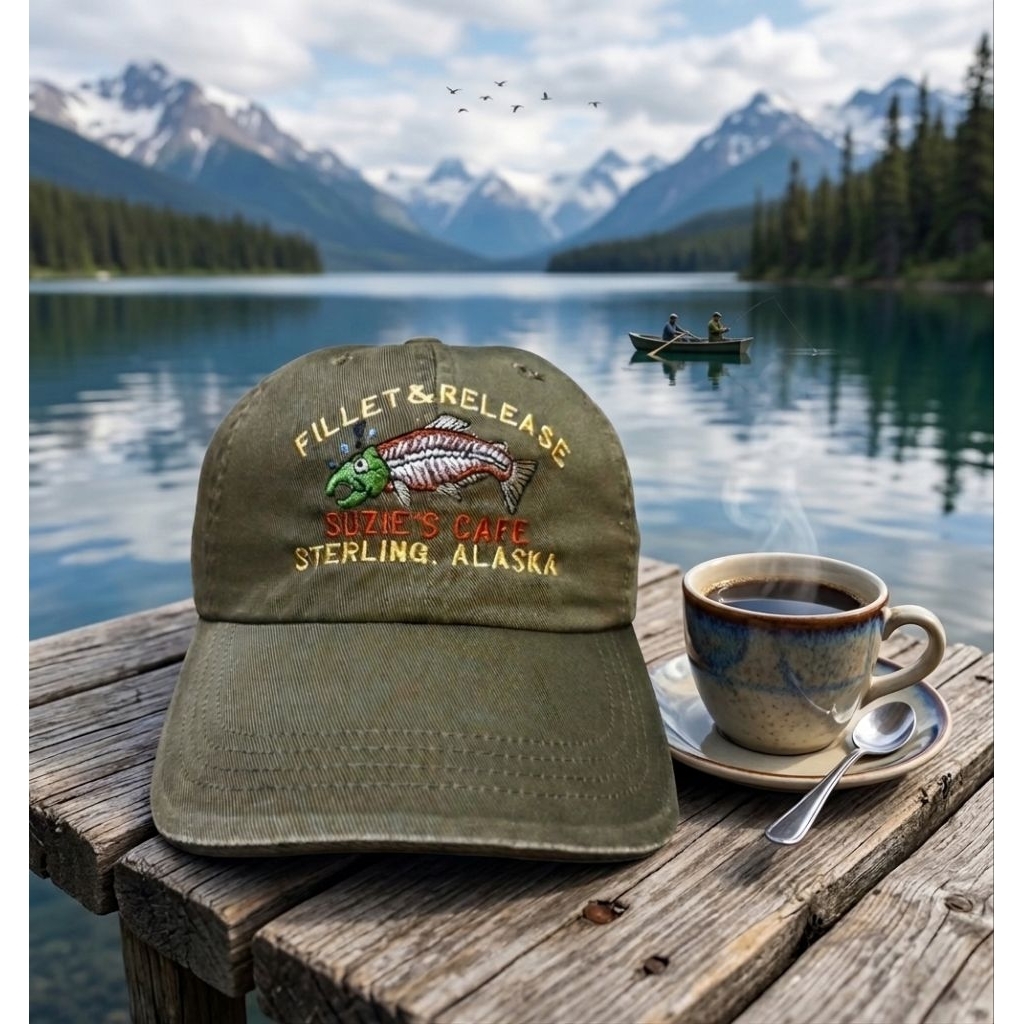 Topi Vintage Mancing Ikan Alaska Port Authority Original Second Warna Hijau Army