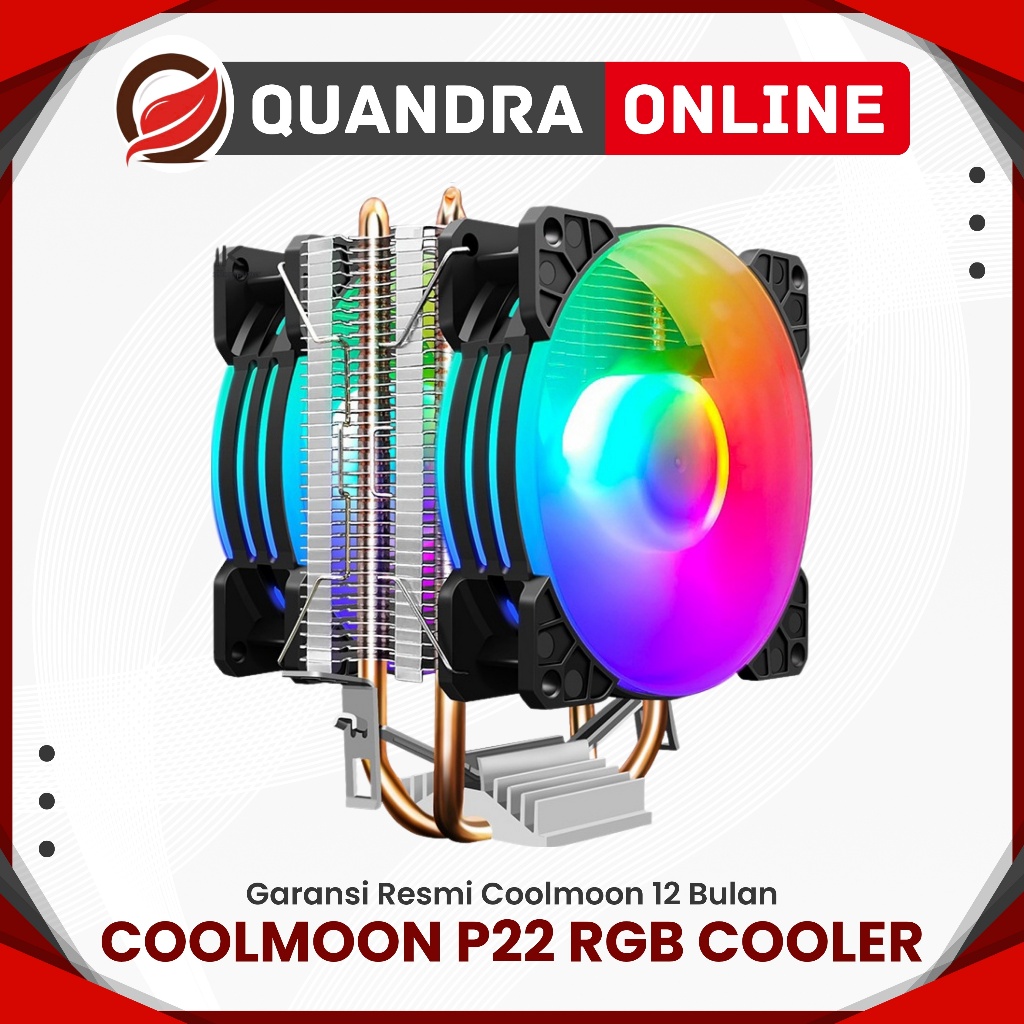 CPU FAN COOLER COOLMOON RGB P22 FOR INTEL DAN AMD FAN PROCESSOR