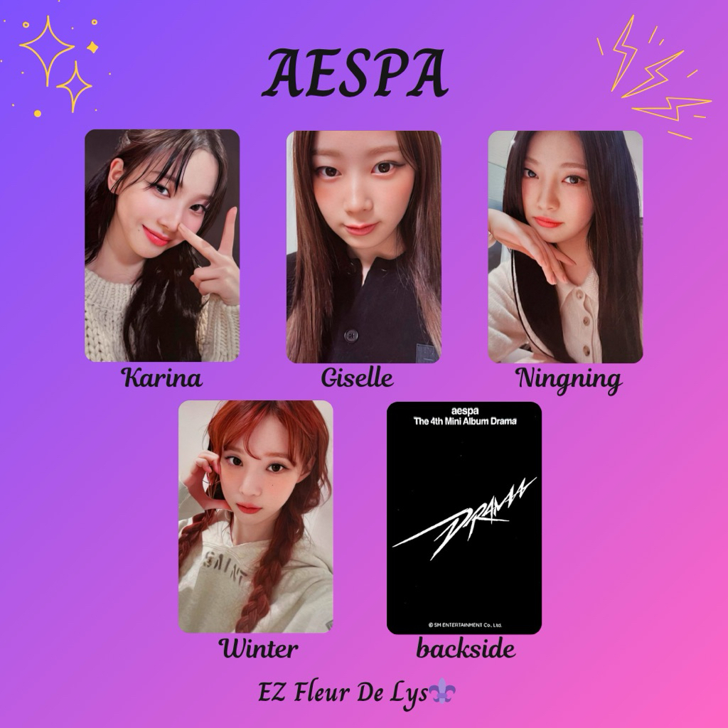 (2part) AESPA drama photocard replika pc unofficial KARINA GISELLE NINGNING WINTER