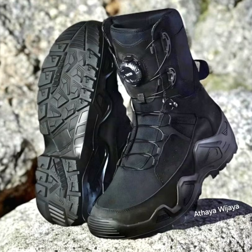 Sepatu PDL WEBEST Force One Tali Putar Terbaru Kulit Asli Full Suede