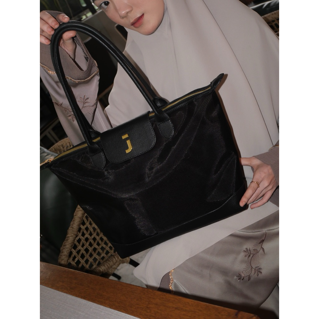 Moody Bag by Jodan Mesh Tote Noir | Totebag Premium | Shoulder Bag Wanita | Tas Bahu Wanita Best Sel