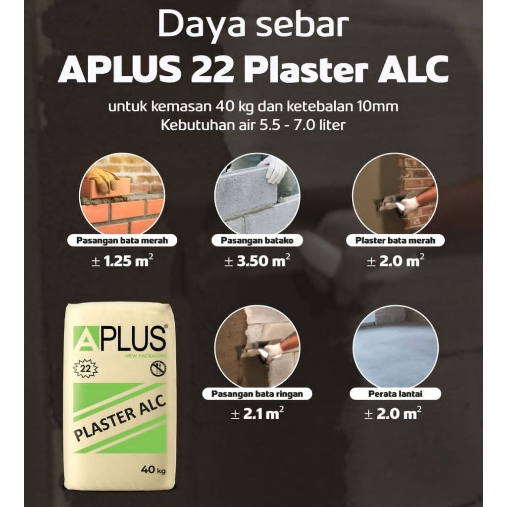 Mortar Plaster Plester Pasang Bata Aplus ALC 22 / perata lantai