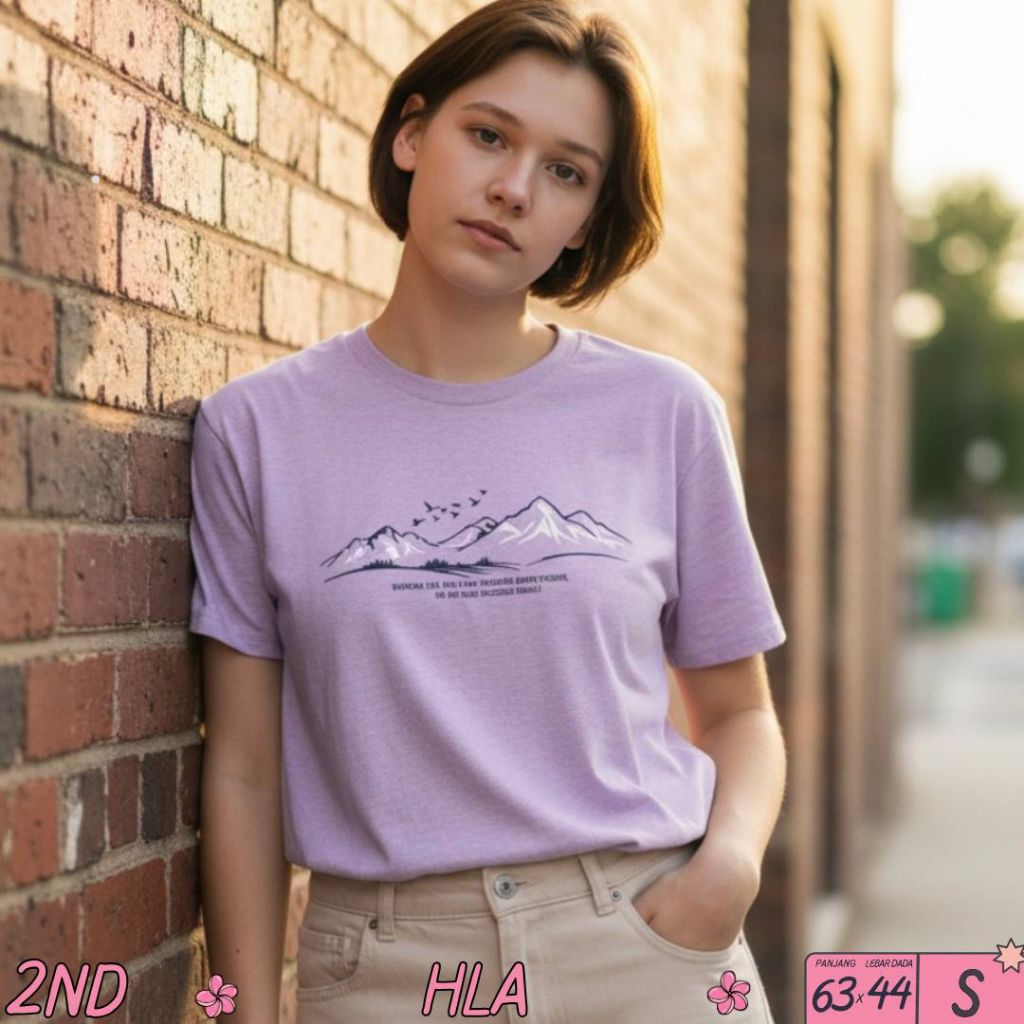 Kaos Wanita HLA Purple Size S (63x44)cm
