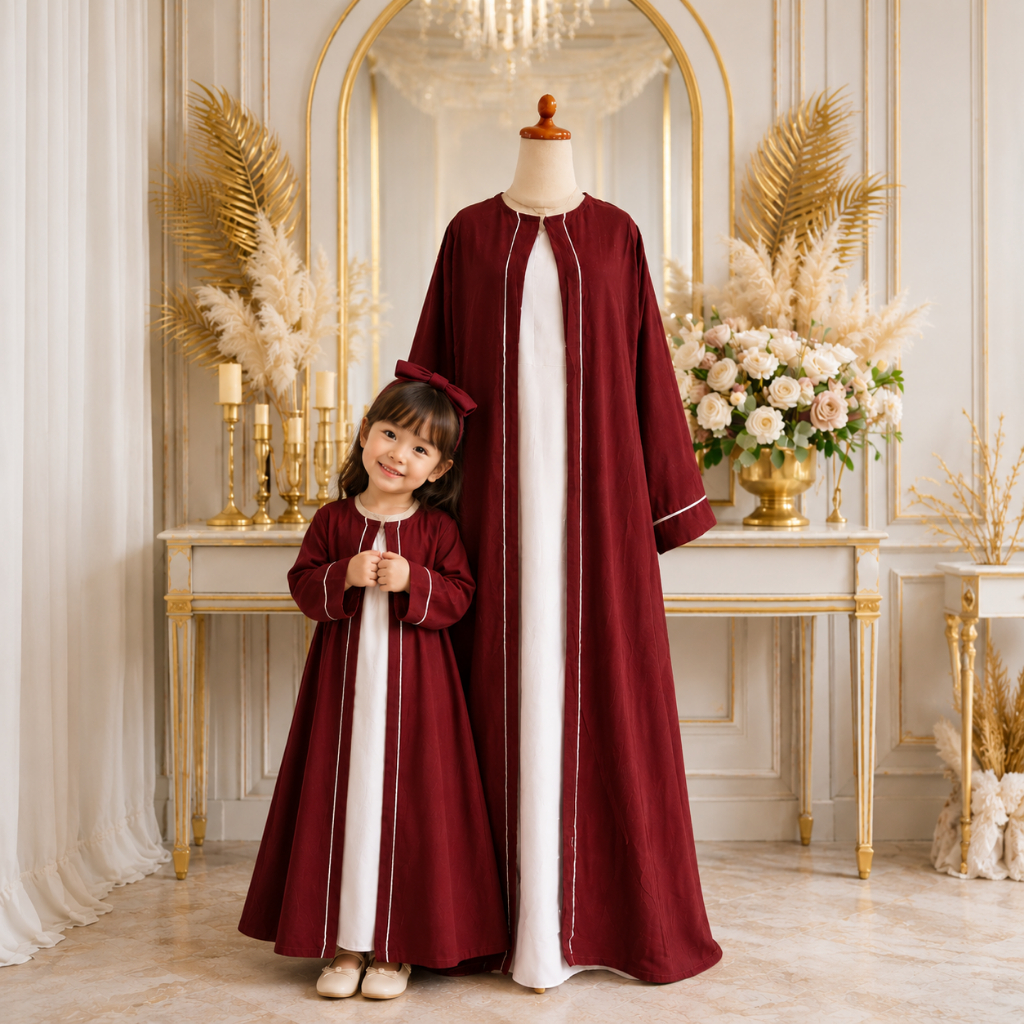 Abaya Hafsah Syai two tone anak Gamis / Abaya Syari Anak Turkey Arab Terbaru 2026 Kekinian Abaya Ana