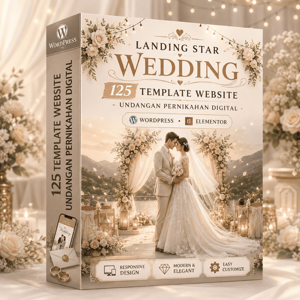 LANDING STAR WEDDING - 125 Template Website Undangan Pernikahan Digital Wordpress Elementor