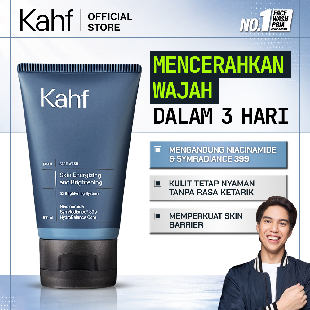 [GLOWING GACOR MAKSIMAL] Kahf Face Wash Skin Energizing and Brightening 100 ml - Sabun Cuci Muka Pri