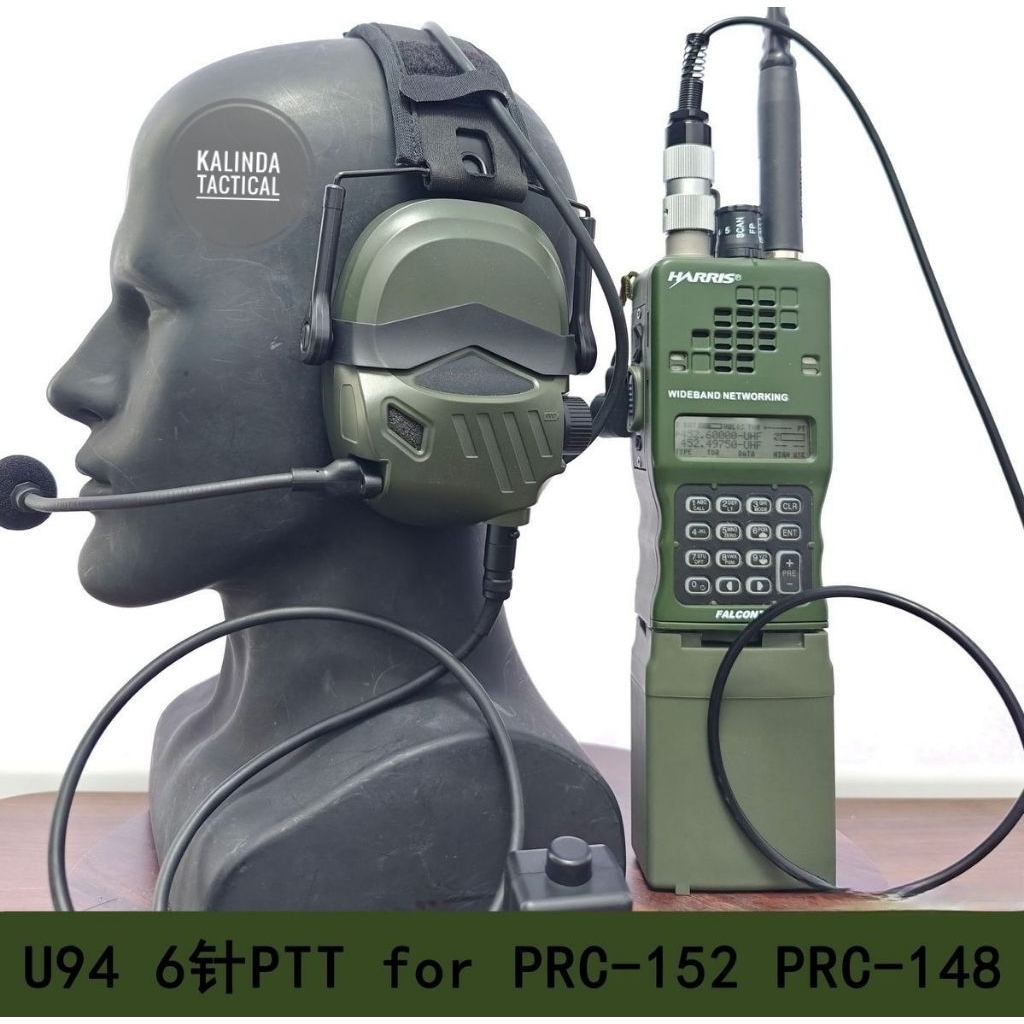 Tactical PTT for PRC 148 atau PRC 152 Falcon 3  jack NATO U94 atau U174