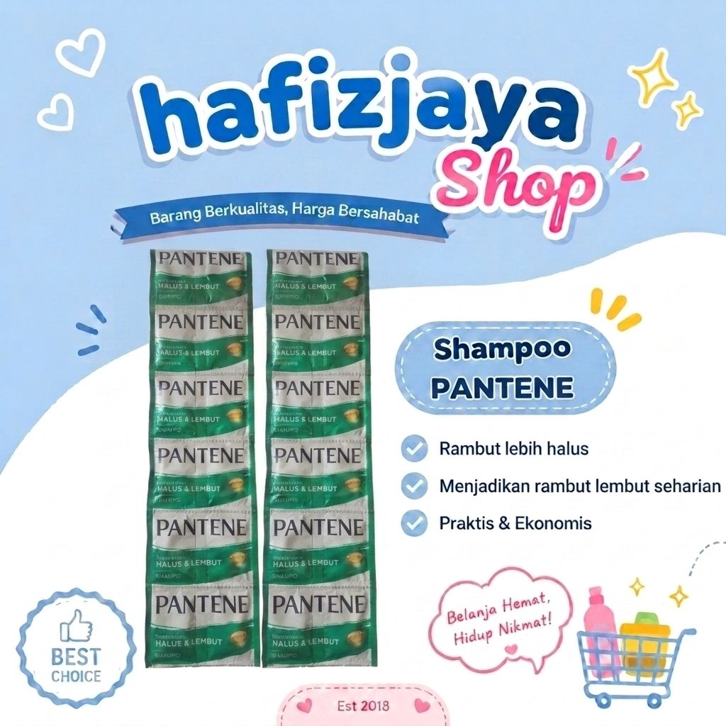 Shampo Pantene Sachet 10ml isi 12pcs - Pilihan Varian Rambut Halus Lembut