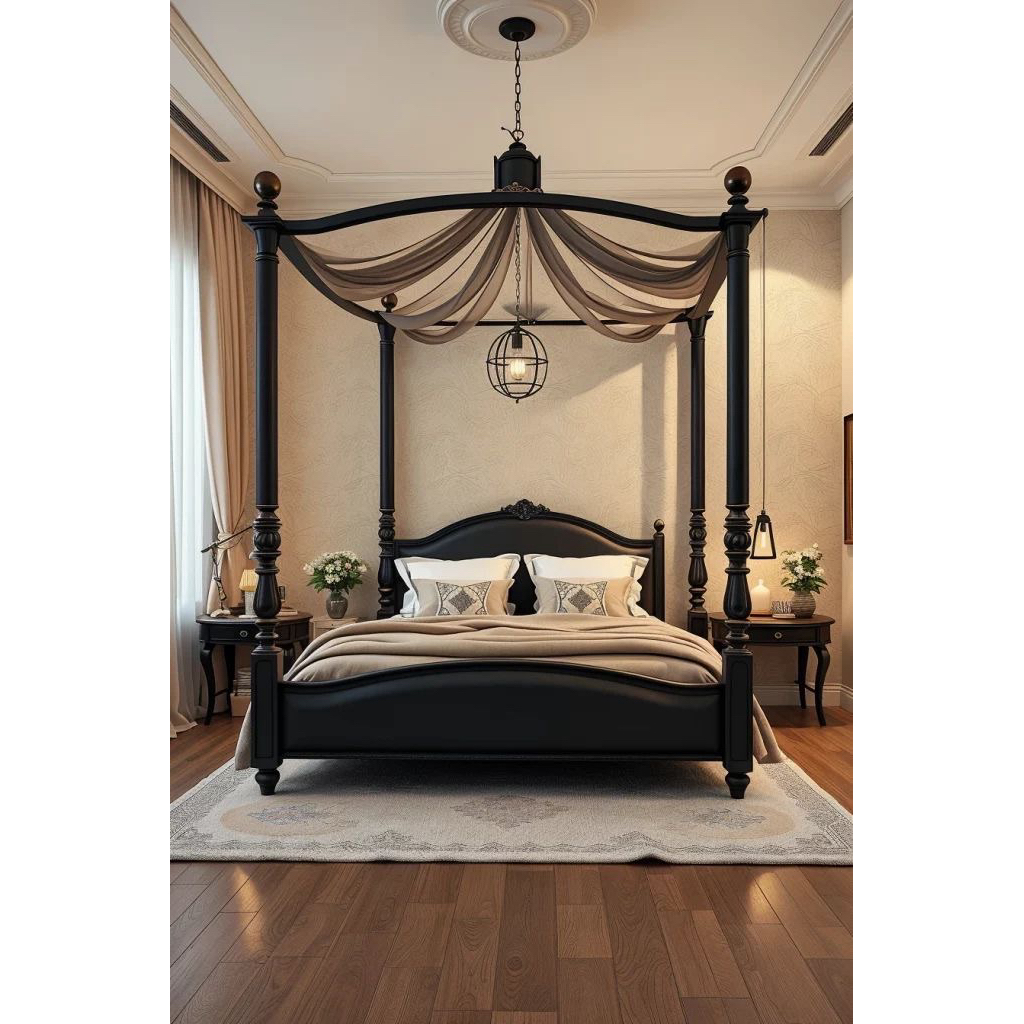 Tempat tidur kelambu classic minimalis modern /Dipan kayu jati premium ukuran 180x200/