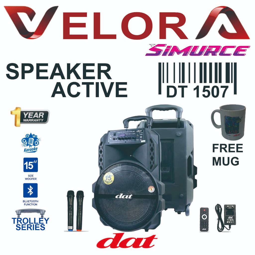 DAT DT-1507 BOOM Speaker Portabel Bluetooth Dat 15 Inc Super Bass