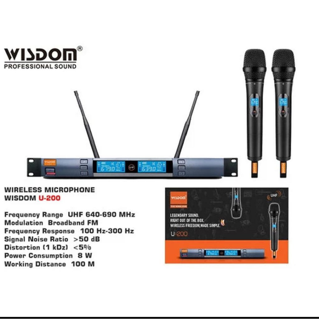 Mic Wireless Wisdom U200 2 Handle Mic Wisdom U200