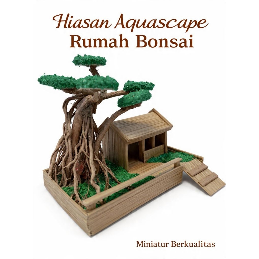 Miniatur Rumah Bonsai aesthetic Hiasan Aquascape, rumah kelomang Hiasan Rumah aesthetic