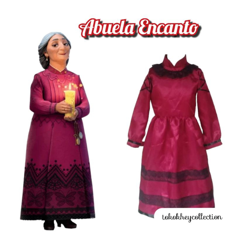 Abuela Encanto/Kostum Abuela Encanto/Encanto Cosplay Abuela Alma Madrigal untuk Girl dan Dewasa