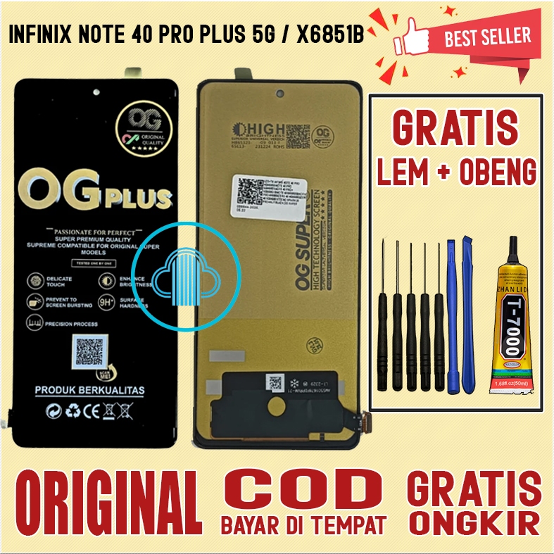 GRATIS LEM OBENG LCD TOUCHSCREEN INFINIX NOTE 40 PRO PLUS 5G / X6851B LAYARSENTUH INFINIX NOTE SERIE