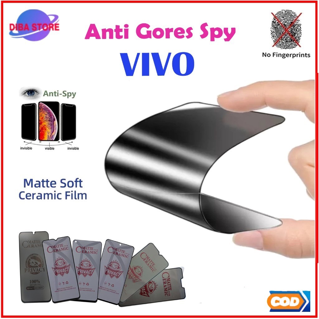 Anti Gores Spy Privacy CERAMIC Matte untuk VIVO X21 VIVO X21i VIVO X21 UD VIVO X50 Anti Minyak