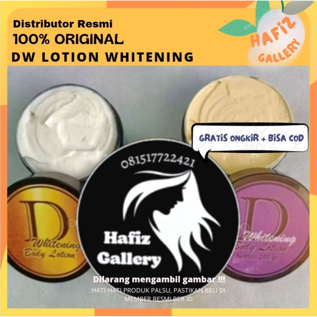 HAFIZ - Ready COD DW LOTION WHITENING / hb pemutih badan / body lotion pemutih