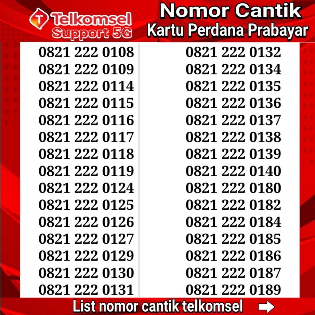 nomor cantik simpati b Kartu perdana 11 digit prabayar support 5G