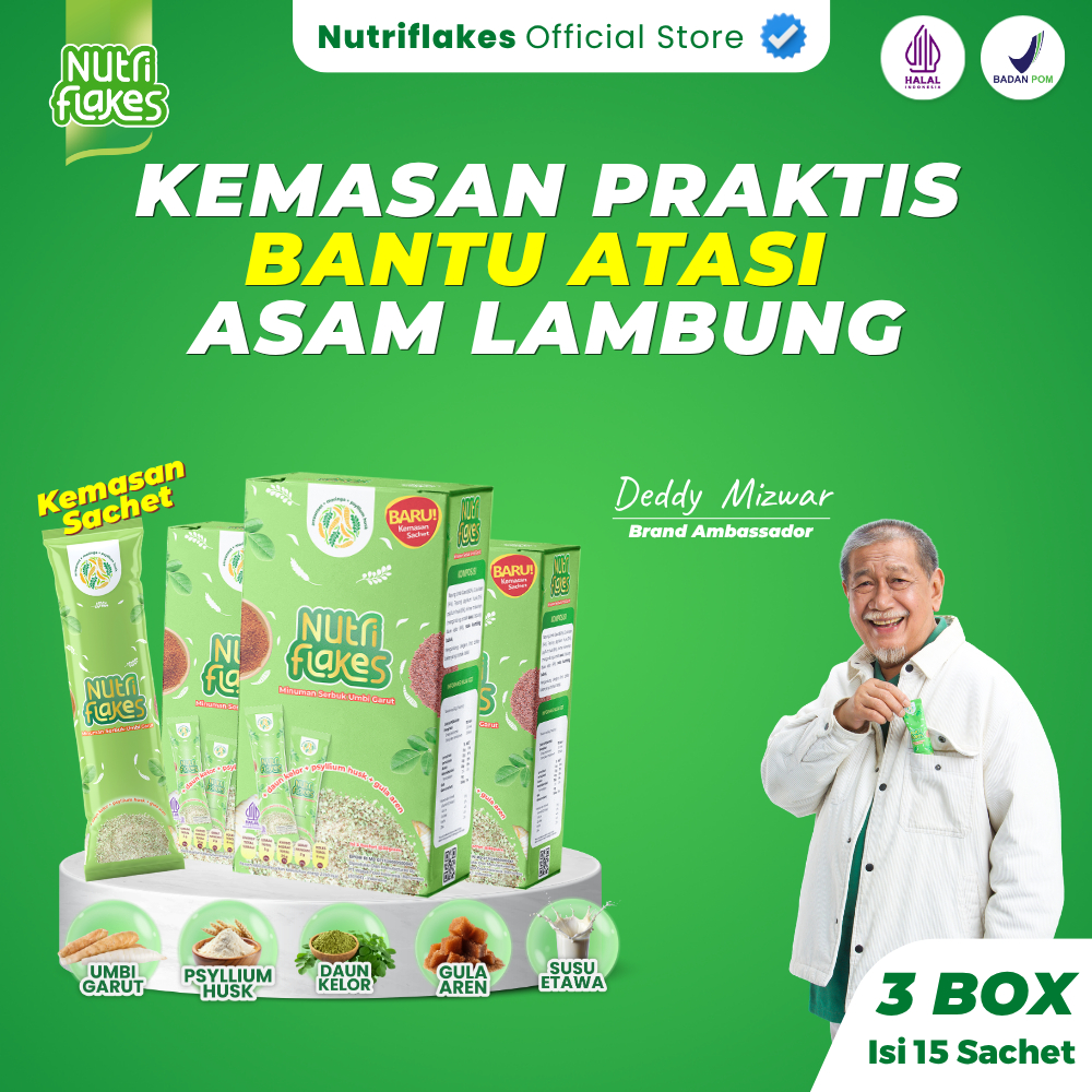 Nutriflakes Sachet 3 Box Sereal Sehat Asam Lambung