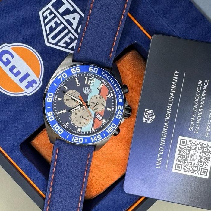 Tag Heuer Formula 1 Gulf Spesial Edition CAZ101N Leather Blue