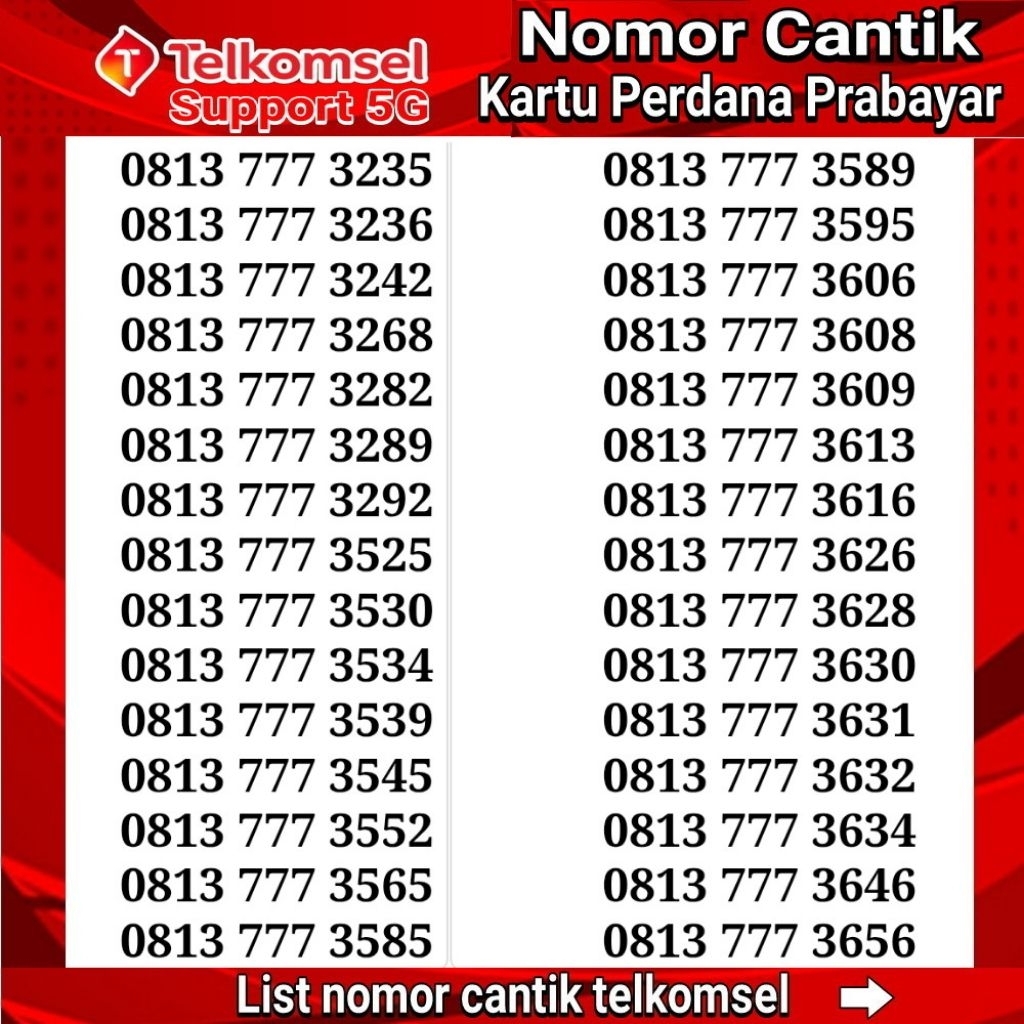 nomor cantik simpati murah 11 digit Kartu perdana simpati bonus kuota 3gb support 5G prabayar