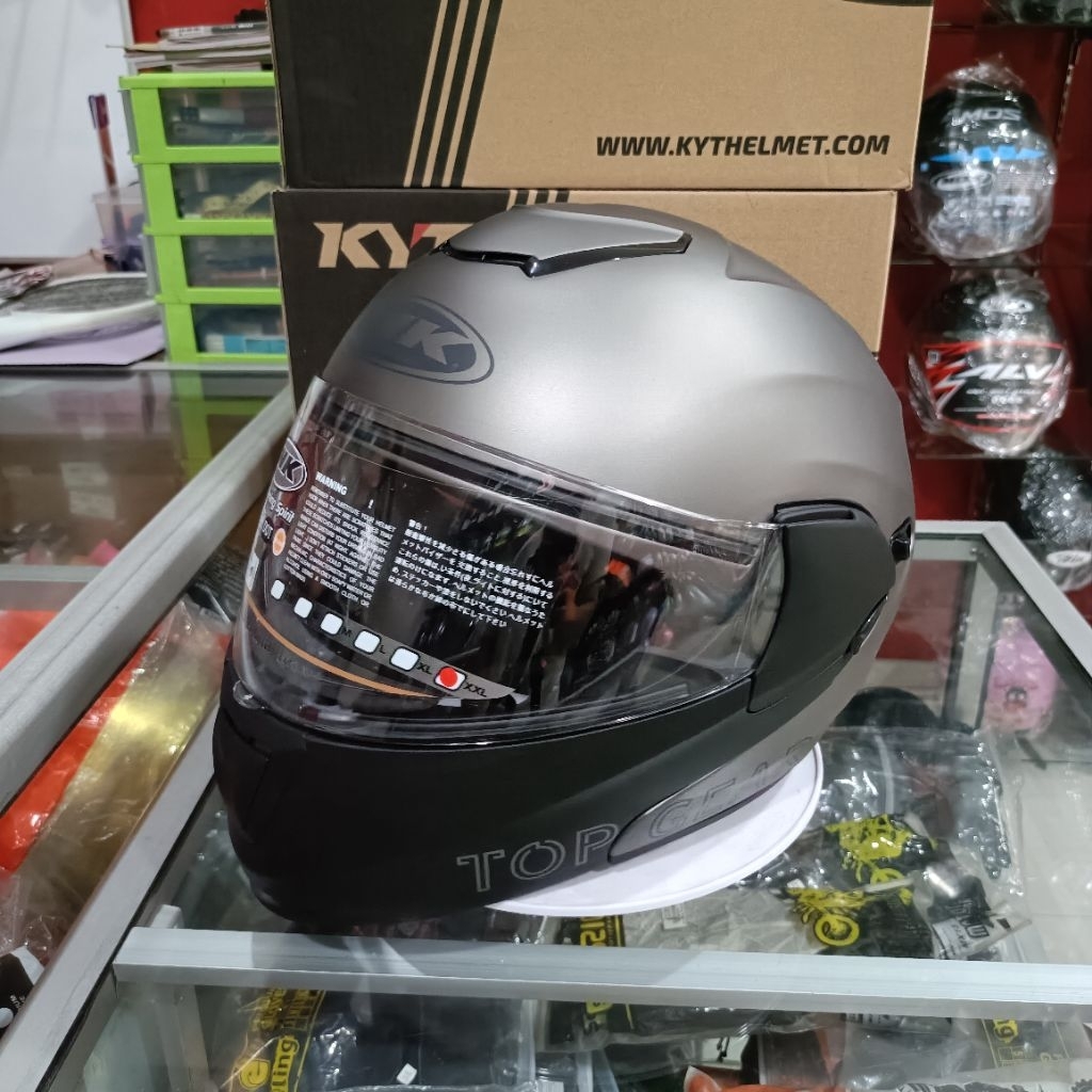 HELM INK TOP GEAR 2 TONE SILVER / HITAM MODULAR