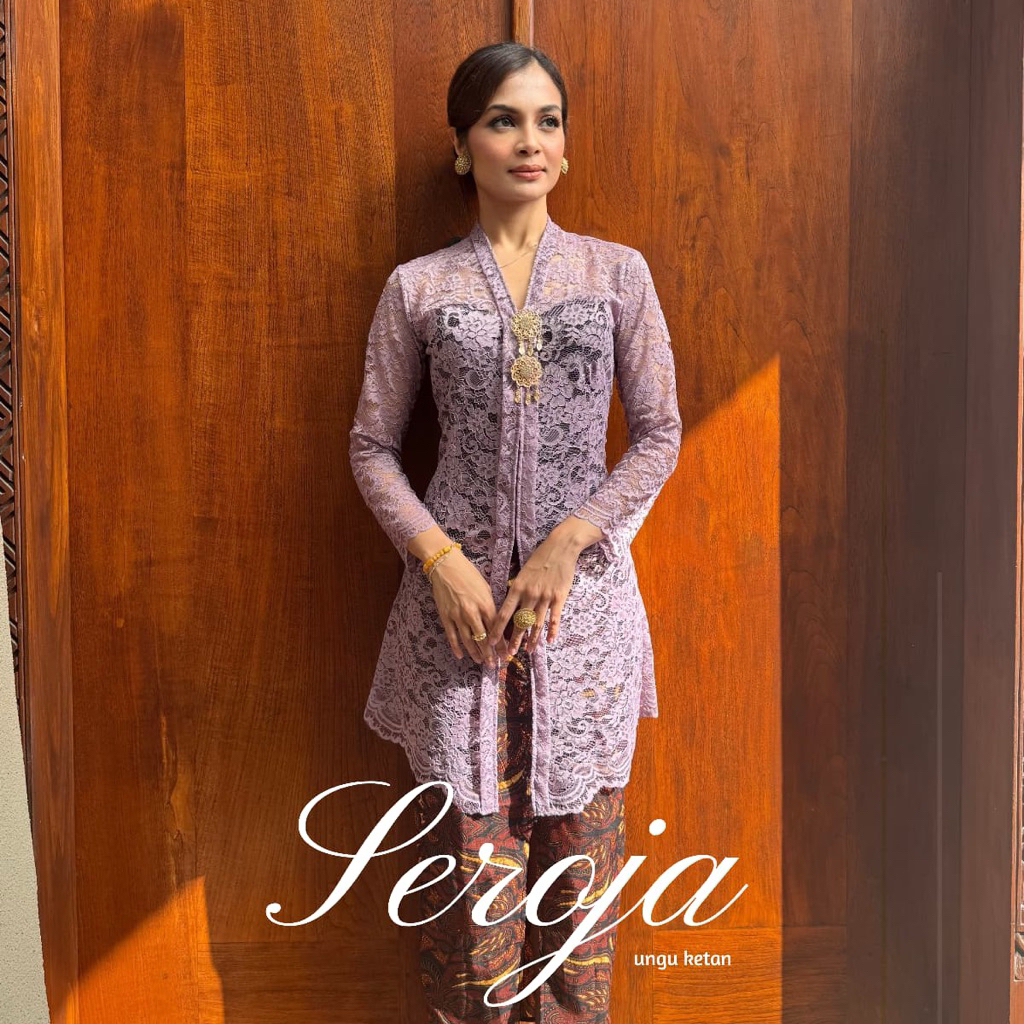 Kebaya Panjang Brokat Seroja | Kebaya Bali | Kebaya Kartini | Kebaya Brokat