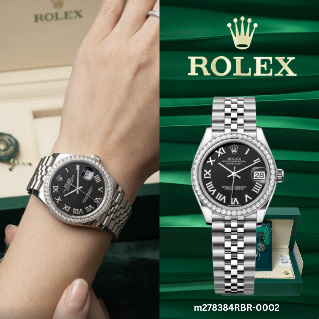 Jam tangan ROLEX Date Just for Woman m278384RBR-0002 Rolex Datejust 31 Diamond Dial sudah termasuk B