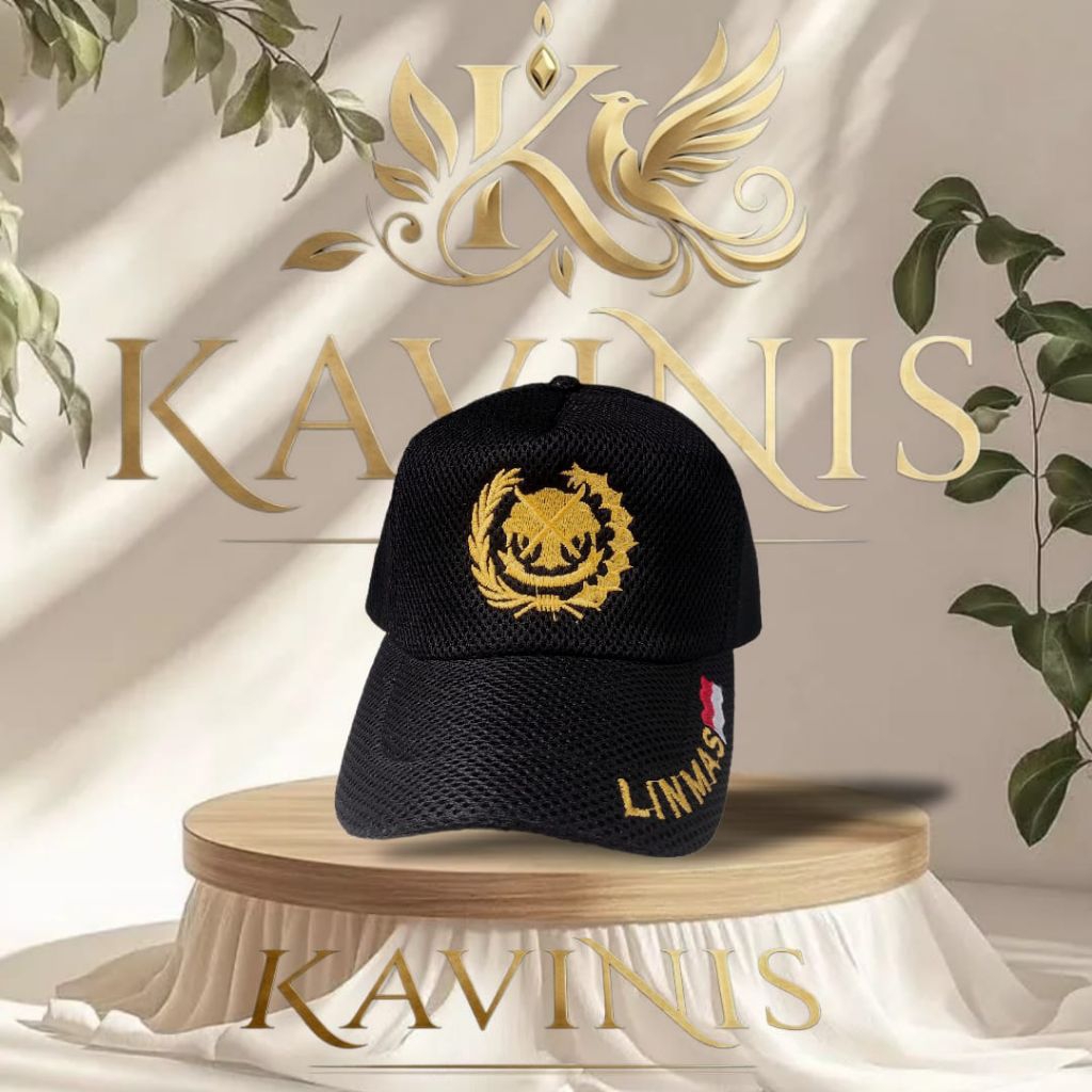 Topi jala mes LINMAS topi LINMAS hitam