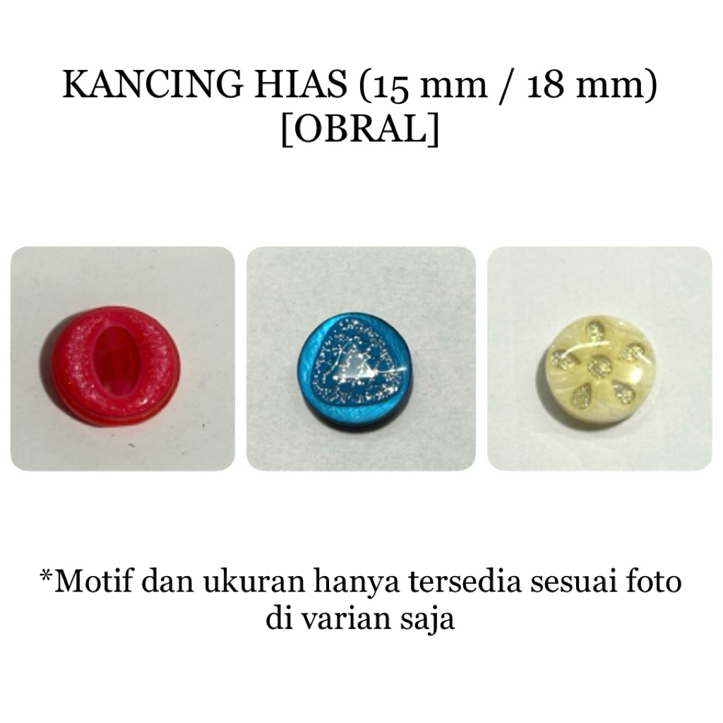 [OBRAL] Kancing Hias Baju Wanita 1 Gross (144 pcs) | 15 mm / 18 mm